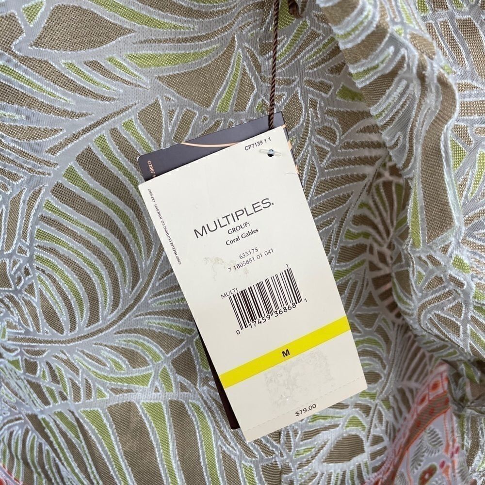 NWT Multiples Sheer Button Down Top Size L - Picture 8 of 11